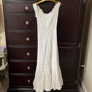 Elegant White Lace Maxi Dress or Slip